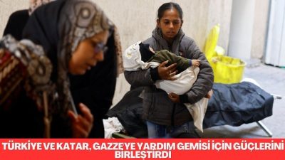 Türkiye ve Katar tarafından Filistinlilere yönelik insani yardım taşıyan bir