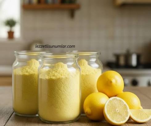 El yapımı limon tozu, yemeklerinize ve tatlılarınıza ekstra bir lezzet